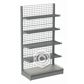 стеллаж торговый пристенный сетчатый с сетчатыми полками 25 серия