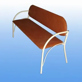 диван двухместный ду-2х (кожзам эконом коричневый, каркас бежевый)