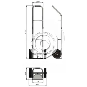 тележка для перевозки одного баллона с фиксацией ремнём гб -1 (без колёс)