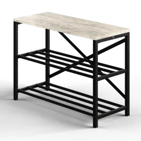 обувница gutta 500х690х290 (3 полки) каркас чёрный, настил патина